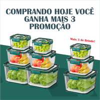 - Kit Pote Hermético Vidro - Promoção Compre 6 Leve 9 Somente Hoje!