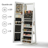 Espelho Porta Joias 360° com Organizador Interno