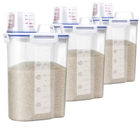 FreshFit™ Kit Completo: 3 Dispensers e 7 Potes Herméticos para Manter sua Despensa Organizada e Fresca!
