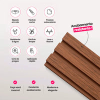 Kit Painel Ripado Autocolante 3M Laminado  | Linha Madeto | TOP