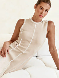 Vestido Midi de Malha Sem Mangas Eleganza