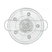 Rechaud Giratório Com 6 Compartimentos Aço Inox e Vidro 52cm