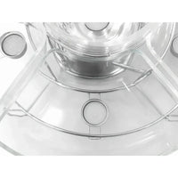Rechaud Giratório Com 6 Compartimentos Aço Inox e Vidro 52cm