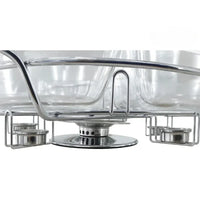 Rechaud Giratório Com 6 Compartimentos Aço Inox e Vidro 52cm