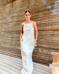 Vestido Longo Vogue Flor de Linho